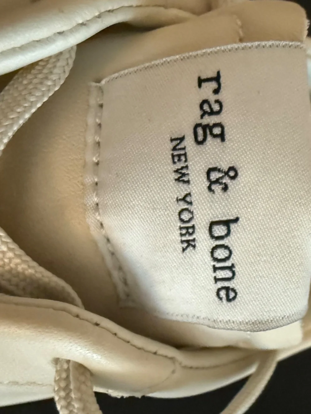 NEW Rag & Bone Retro Leather Calfskin Running Sneakers  Birch Size 6.5 US No Box